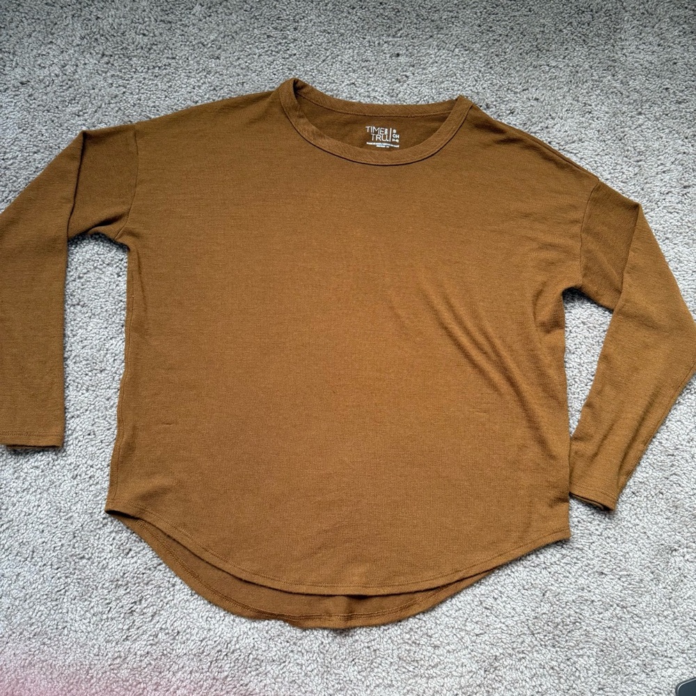 Time and Tru Brown Longsleeve Top Small 4-6